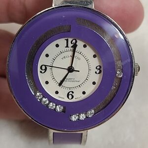 Vellacio Women's Purple & Silver Cuff Style Watch